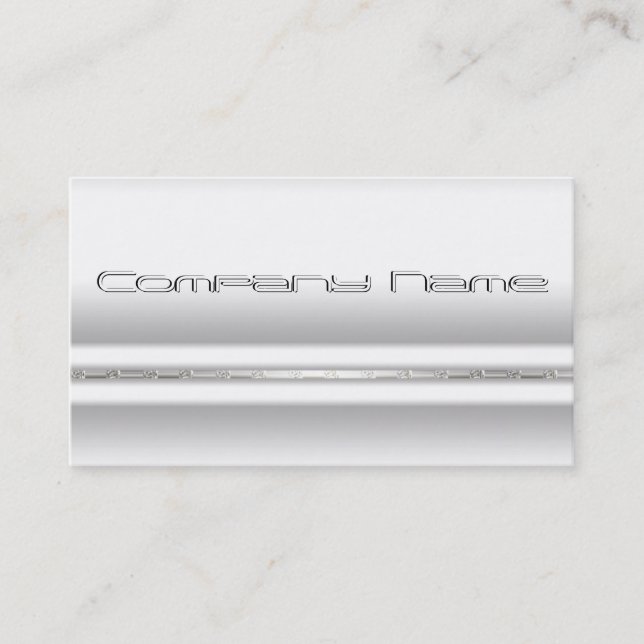 Minimal Elegant White Satin  Business Card (Front)