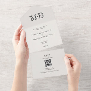 Minimal Elopement All-in-One Wedding Invitation