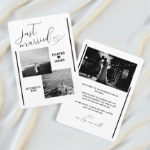 Minimal Elopement Announcement | Classic White