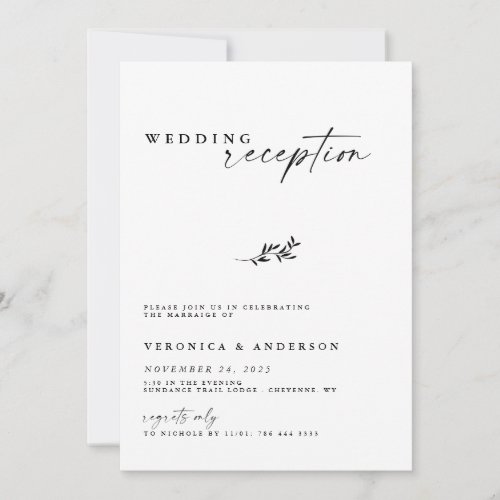 Minimal Elopement Reception Wedding Photo Invite