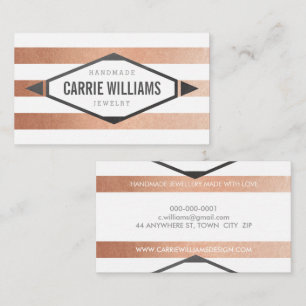 MINIMAL EMBLEM striped simple tribal rose gold Business Card
