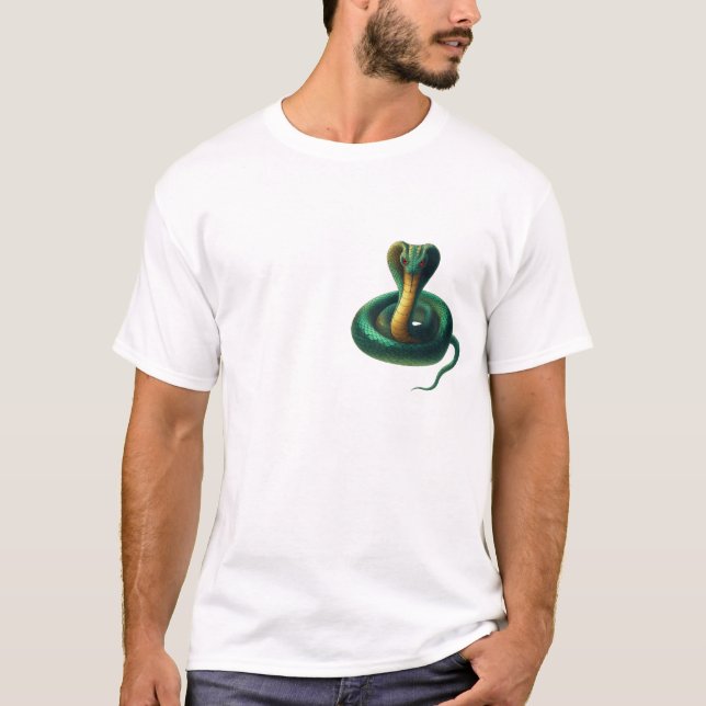 Minimal Emerald Cobra Logo T-Shirt – Subtle Serpen (Front)