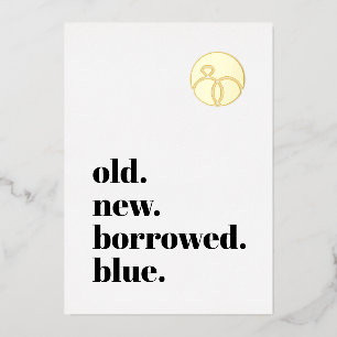 Minimal Engagement Ring Save the Date Photo Gold Foil Invitation