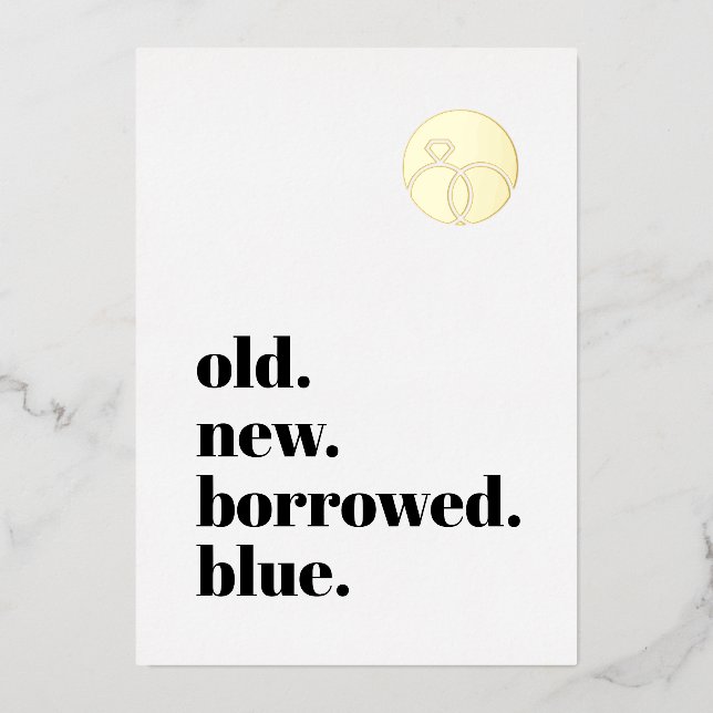 Minimal Engagement Ring Save the Date Photo Gold Foil Invitation (Front)