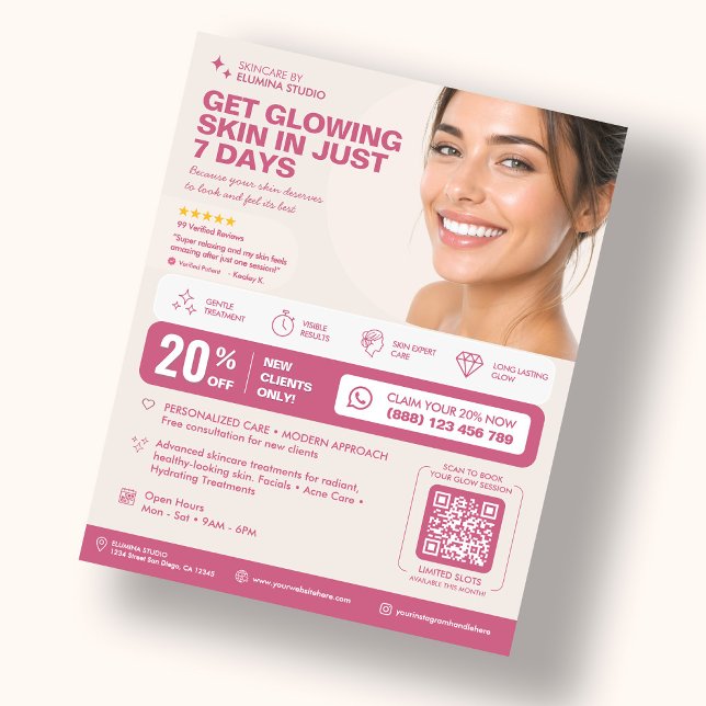 Minimal Esthetician Esthetic Studio Pink Sand Flyer (Minimal Esthetician Esthetic Studio Pink Sand Flyer
)