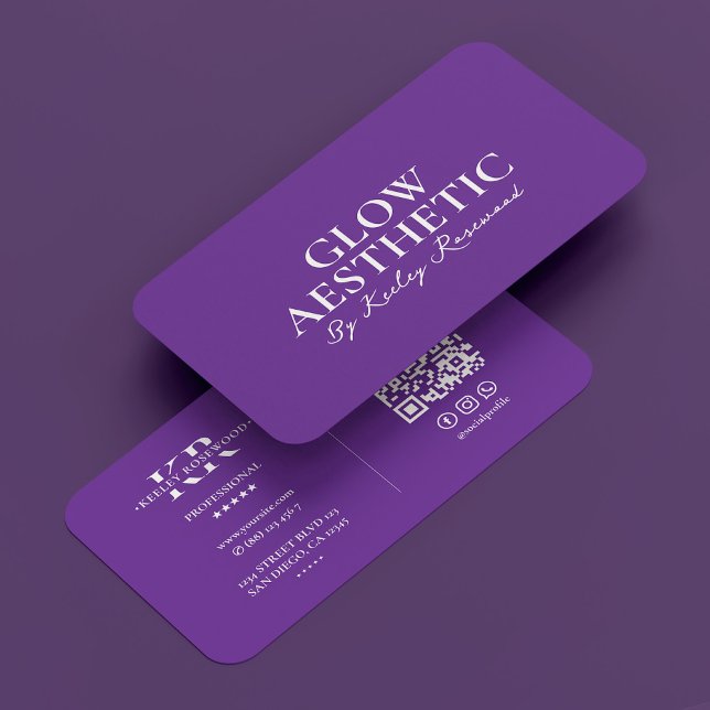 Minimal Esthetician Royal Purple Glow Specialist Business Card (Minimal Esthetician Royal Purple Glow Specialist Business Card
)