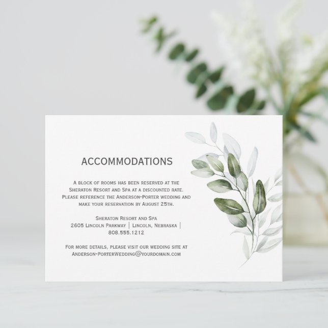 Minimal Eucalyptus Enclosure Cards (Standing Front)