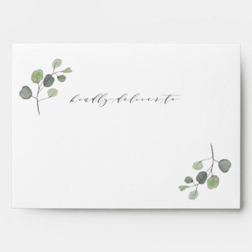 Minimal Eucalyptus Greenery Pre_Addressed Envelope