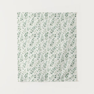 Minimal Eucalyptus Leaves Seamless Pattern Tapestry