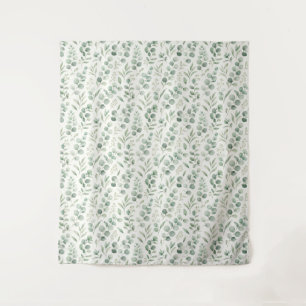 Minimal Eucalyptus Leaves Seamless Pattern Tapestry