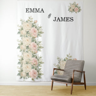 Minimal Eucalyptus Wedding Backdrop Banner