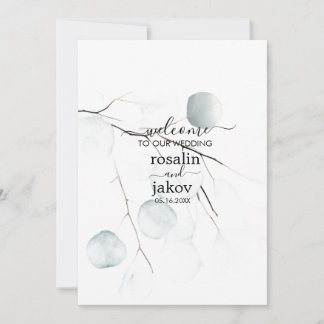 Minimal Eucalyptus Wedding  Invitation