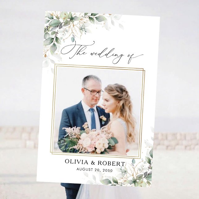 Minimal Eucalyptus Wedding Photo Prop Foam Board (Creator Uploaded)