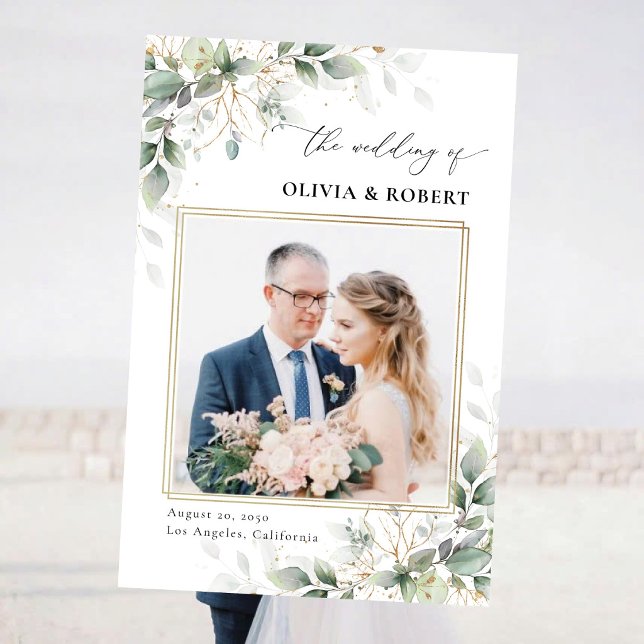 Minimal Eucalyptus Wedding Photo Prop Foam Board (Creator Uploaded)
