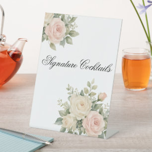 Minimal Eucalyptus Wedding Tabletop Sign