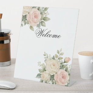 Minimal Eucalyptus Wedding Tabletop Sign