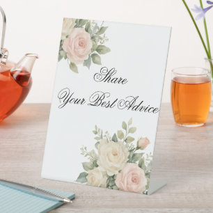 Minimal Eucalyptus Wedding Tabletop Sign