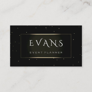 Minimal Event Planner Black Gold Light Framed Blog Appointment Card