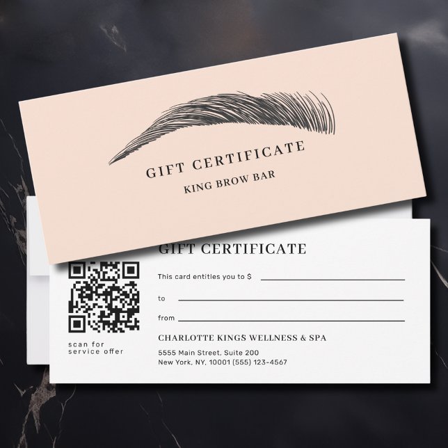 Minimal Eyebrow Salon QR Code Gift Certificate (Minimal Eyebrow Salon QR Code Gift Certificate)
