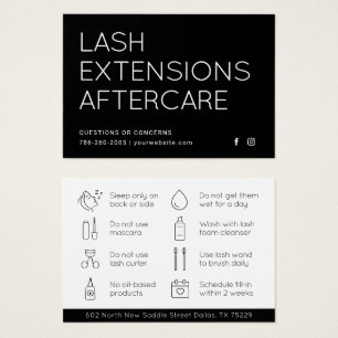 Minimal Eyelash Extensions Lash Aftercare Card
