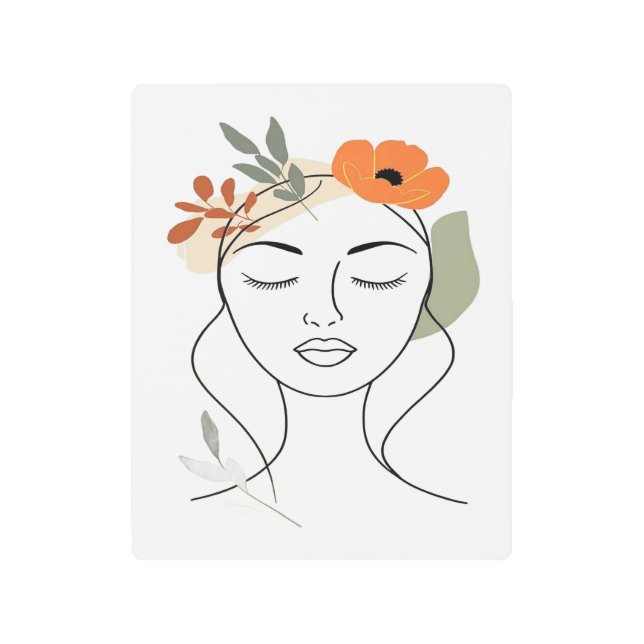 Minimal Face Line Art | Modern Abstract Wall Art | (Front)