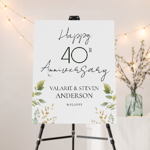Minimal Fall Branch 40th Wedding Anniversary Foam Board