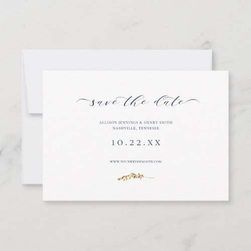 Minimal Fall Watercolor Leaf Save the Date Card