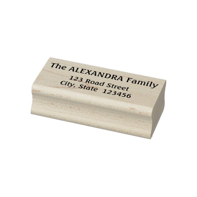 Minimal Family Name Plus Address Rubber Stamp (Stamp)