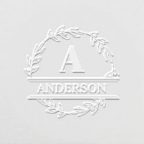 Minimal Family Name Wedding Monogram Initials  Embosser