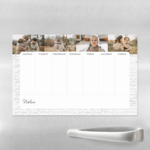 Minimal Family Photo Memories Collage Weekly Magnetic Dry Erase Sheet