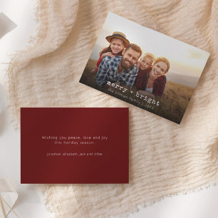 Minimal Family Photo Modern Christmas Holiday Card