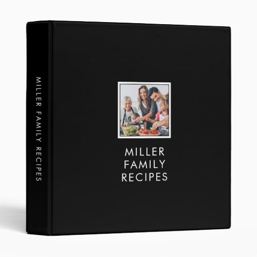 Minimal Family Photo Recipe 3 Ring Binder