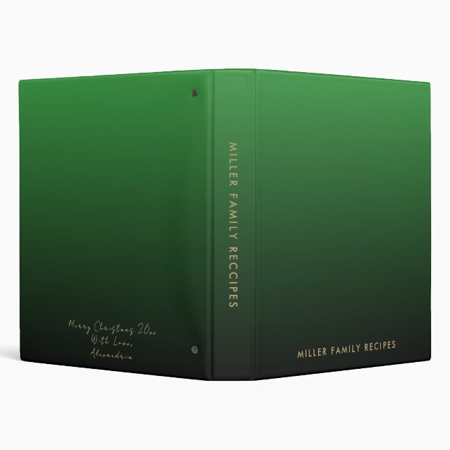 Minimal Family Recipe Christmas Wishes 3 Ring Binder (Background)