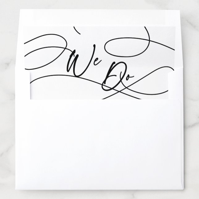Minimal Fancy Script "We Do" Calligraphy Wedding Envelope Liner (In Envelope)
