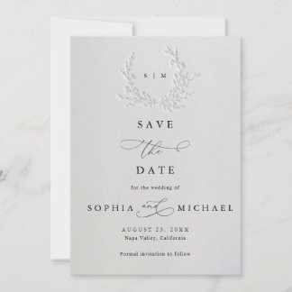 Minimal Faux Blind Deboss Cotton Save The Date