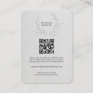 Minimal Faux Blind Deboss Cotton Wedding Enclosure Card