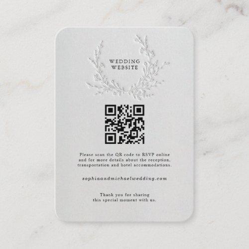 Minimal Faux Blind Deboss Cotton Wedding Enclosure Card