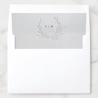 Minimal Faux Blind Deboss Cotton Wedding Envelope Liner