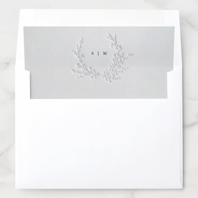 Minimal Faux Blind Deboss Cotton Wedding Envelope Liner (In Envelope)