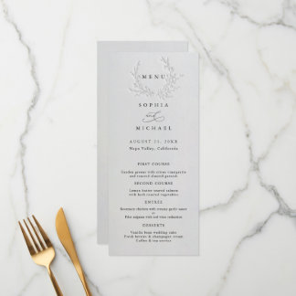 Minimal Faux Blind Deboss Cotton Wedding Flat Menu