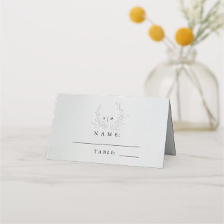 Minimal Faux Blind Deboss Cotton Wedding Place  Card
