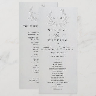 Minimal Faux Blind Deboss Cotton Wedding Program