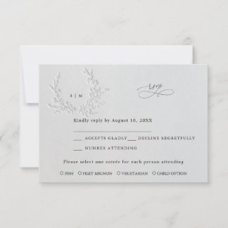 Minimal Faux Blind Deboss Cotton Wedding RSVP Card
