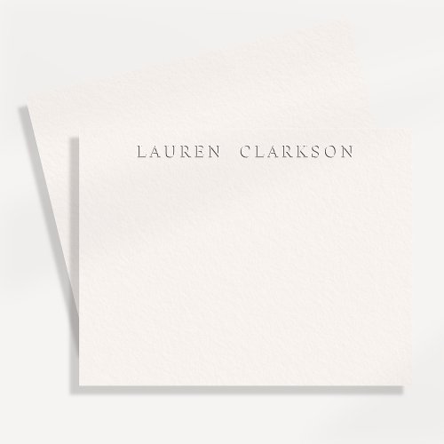 Minimal Faux Letterpress off-white Note Card