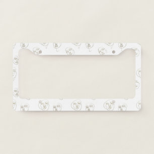 Minimal Female Face Line Pattern (1) License Plate Frame