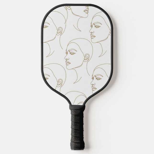 Minimal Female Face Line Pattern (1) Pickleball Paddle (Front)