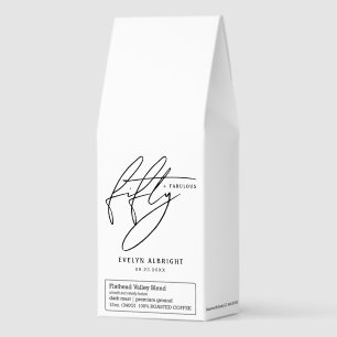 Minimal Fifty and Fabulous 50th Birthday Party Roasted Coffee