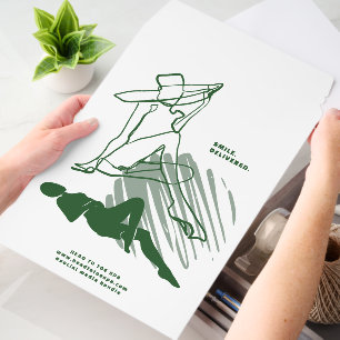 Minimal Figure Modern Abstract Line Art Business Envelope Mailers