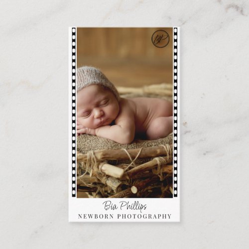 Minimal Film Strip Newborn Photography  Business Card