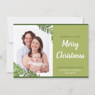 Minimal Fir Tree Photo Holiday Card